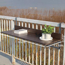 LWZ Tavolo Pieghevole da Balcone per Patio, Giardino, Ponte, Regolabile, Marrone