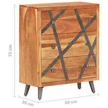FAMIROSA Credenza 60x30x75 cm in Legno Massello di Acacia