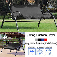 Dioche 150X50X10cm Cuscino di Ricambio per Sedia a Dondolo, coprisedile per Altalena, Prato da Giardino Impermeabile Ultraleggero e Resistente(Black)