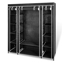 FZYHFA - Armadio guardaroba in tessuto, 45 x 150 x 176 cm, colore: Nero