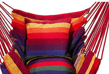 Jilibaba - Sedia a dondolo con 2 cuscini per interni, giardino, colore: arcobaleno