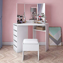 Comò Camera D'angolo, Comò Con Cassetti E Sgabello Mobile 109 * 55 * 140cm, Bianco,White