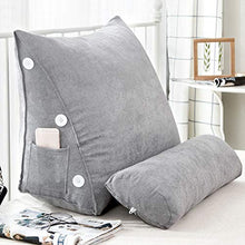 YAHAO Cuscino A Triangolo Cuscino, Cuscino da Lettura Cuscino A Cuneo Cuscino Cuscino Lungo Cuscino con Schienale Cuscino Cuscino A Forma di Cuneo,Grey-60 * 50cm