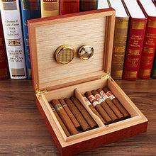 QZF Holder Cigar Cigar Caso Cigar Humidor Box 30-35 Sigarette Cedar Legno umidificatore Storage Case Cigar Box con igrometro,Rosso