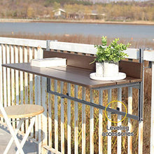 LWZ Tavolo da Balcone Pieghevole Pieghevole, Regolabile in Altezza 5, Tavolo da Bar da Balcone per ringhiere salvaspazio, Adatto per Patio, Giardino, Balcone e terrazza