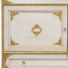 SHOP CHIC Completo Bagno Mobile con lavabo e specchiera in Stile Barocco Avorio e Oro per Piccoli spazi