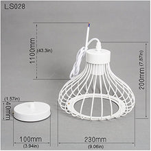 E27 Vintage Sospensione Gabbia Metallo Retrò Lampada a Sospensione Soffitto Gabbia Lampada in Stile(Bianco)