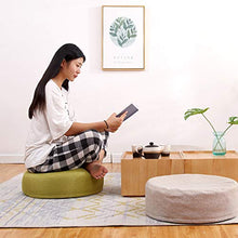 Newgreeny Cuscini Pigri, Cuscini Futon, Tappetini Tatami A Terra, Moli Ispessiti, Cuscini per Finestre A Bovindo, Cuscini da Meditazione Rotondi per La Casa Medio (Diametro 50 * Altezza 16 cm) Verde