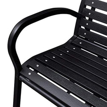 E E-NICES Panchina da Giardino 125 cm in Acciaio e WPC Nera