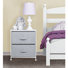 mDesign comodino in tessuto con due cassetti – Ottimo per le vostre camere da letto! – Colore: grigio