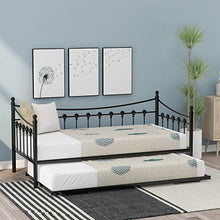jeerbly Daybed - Letto per gli ospiti, in metallo, con letto allungabile, per camera degli ospiti, per camera dei bambini, colore nero (190 x 90 cm)