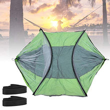 DAUERHAFT Amaca da Letto Doppia Portatile pensile, per Viaggi in Campeggio all'aperto(Dark Green And Fruit Green)