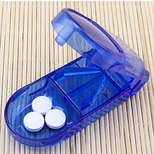 Odoukey Pillola di plastica Cutter Splitter Divisore con Design ergonomico per Il Taglio di Piccoli Pillole e Grandi Pillole Blu