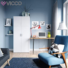 VICCO - Armadio per documenti/pratiche FRANK Bianco, Armadio a 2 ante, libreria, scaffale verticale per pratiche