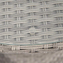 Gartentraum Set di poltrone in polyrattan a 2 posti con Tavolo Rotondo - Set da Balcone Suran/Grigio