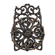 Relaxdays Supporto Porta Tubo da Parete, Design Antico, Girevole, da Giardino, in Ghisa HxLxP: 34 x 23 x 18 cm, Nero-Oro