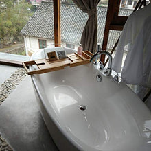 Vassoio Di Vasca Da Bagno, Regolabile Bagno Bambù Collocato Tablet Sapone Smartphone Vasca Da Bagno Scrivania, Bagni Ecologici Vassoio Rack Ripiani In Vetro, Adatti A Qualsiasi Vasca Da Bagno, 75-109x