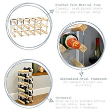 Rastrelliera portabottiglie di vino - per 15 bottiglie - completamente assemblata - legno chiaro