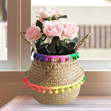 winnerruby Seagrass - Cestino in Vimini con Piccola Palla Colorata, per Biancheria, Picnic, Vaso di Fiori e Borsa da Spiaggia s