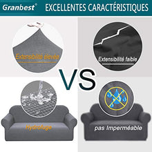 Granbest - Copridivano impermeabile a 2 posti per divano estensibile Jacquard per soggiorno (2 posti, grigio chiaro)