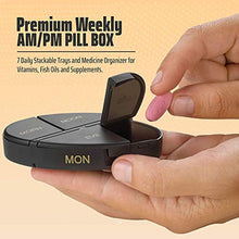 Organizer giornaliero per pillole (4 volte al giorno) impilabile per promemoria medicinali – Premium settimanale AM/PM