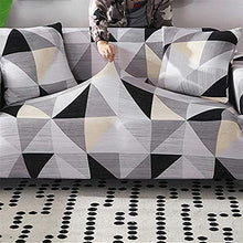 Odot Copridivano Elastico, Copridivano Salotto Protettore Imbottito Sofa Antiscivolo Ideale per Poltrone Mobili Copridivano (2 posti: 145-185cm,Geometrico)