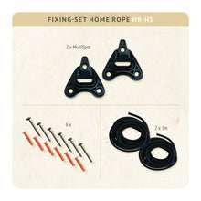 LA SIESTA Home Rope Black - Fissaggio per amache al muro e soffitto