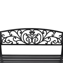 Tuduo - Panchina da giardino in ghisa, colore: nero, 127 x 60 x 85 cm