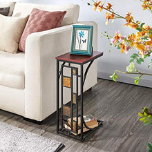 Yaheetech Tavolino Basso Lato Divano Salotto da caffè Moderno Forma L in Metallo e Legno MDF