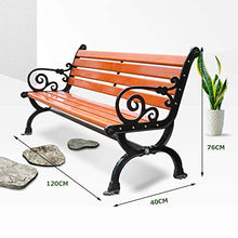 Panchina da giardino per esterni Panchine da terrazza per il tempo libero, panchina da cortile resistente alle intemperie con gambe in ghisa e legno di pino, panchina spaziosa e confortevole Panca