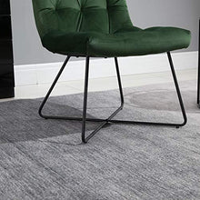 homcom Sedia per Soggiorno, Cucina o Sala da Pranzo Moderna e Imbottita in Metallo Nero e Tessuto Verde 55x75x90cm
