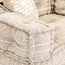 vidaXL Pouf Modulare a 3 Posti Comodo Ampio Divano Letto Robusto Resistente Durevole Solido Arredo Camera Mobile Imbottito Decorativo Beige in Tessuto