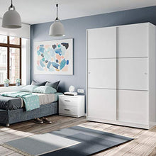 KESTILE Armadio Anta Scorrevole Jeliel 10 Bianco 120x50x200 cm