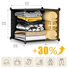 JOISCOPE Armadio Camera da Letto Appendiabiti Portatile, Armadio Guardaroba Componibile con Ante, Armadio Modulare Salvaspazio 16 Cubi
