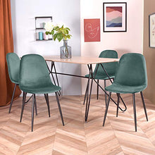 MEUBLE COSY chaise de bureau sedia metallo,velluto verde 42,5 x 54,5 x 86 cm