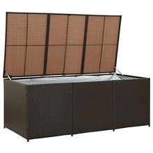 E E-NICES Baule da Giardino in Polyrattan 180x90x75 cm Marrone