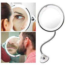 Specchio da trucco 10 volte, con collo di cigno e ingrandimento, flessibile e regolabile a 360 gradi, per il bagno in camera da letto