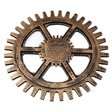 F Fityle Ingranaggio in Legno Steampunk Gear Artigianato da Parete Hanging Sculpture Cafe Bar Office Home Decoration - 32 cm Oro