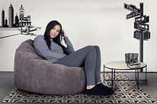 Lounge Pug®, Poltrona Sacco 'Mini Mammut', Pouf, Pompon - Carbone Grigio