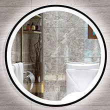 Specchio per Il Trucco Smart Touch Interruttore Bagno Rotonda Specchio LED, Classic Black, 700 * 700 mm, 5 MM Silver Mirror