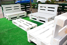 clc Divano divanetto 2 posti in Pallet EPAL per Esterni e Giardino -Made in Italy- Bianco, 120x80x78