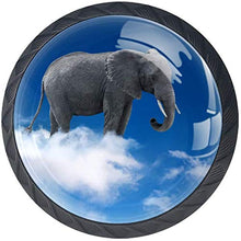 Elefante sulle nuvole chiaro cielo blu Pomelli per Porta Set di 4 Pomelli per Mobili Manopole per Cassetti Cucina Armadio Vetro