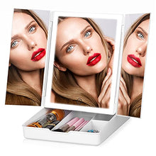Specchio Trucco Con 32 LEDs, Specchio Bianco cosmetico, Specchio di Vanity Trifold, Specchio per Il con Touchscreen per Il Trucco Con Scatola, Specchio Bagno con Luci