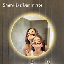 Specchio da bagno a LED Rotondo con Interruttore antiappannamento e Touch,Specchio Lampada dimmer Continuo,Specchio da Parete a retroilluminazione Impermeabile a Risparmio energetico(Luce Bianca/Cal