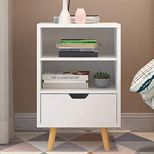 Comodino Comodino Laterale della Camera da Letto del Comodino del Comodino e Piedini di Legno Assemblea Facile e Robusta Adatto a Soggiorno e Camera da Letto (Color : White, Size : One Drawer)