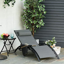 Outsunny Sdraio da Giardino Reclinabile su 5 Livelli con Cuscino Rimovibile, Alluminio e Textilene, 46x171x82cm Grigio