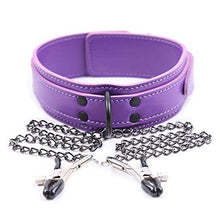 Collana regolabile con colletto in pelle con catena