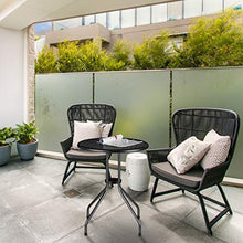Relaxdays Tavolo Rotondo da Giardino, Aspetto Rattan, Tavolino da Balcone Bistrò Plastica e Metallo, HD: 74x60 cm, Nero