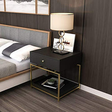 AINIYF Comodino Camera da Letto Comodino Armadietto Mobili multifunzionali con cassetto in Tessuto for Camera da Letto (Color : Black)