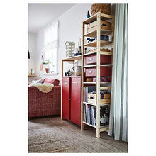 IVAR scaffalatura con armadi/cassetti 134x30x179 cm pino/rosso